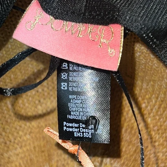 Powder Natalie mango cotton-rich hat w/suede-like braided detail/adjustable-NWT